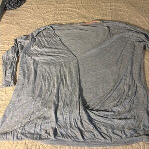 Gray Asymmetrical 3/4 Sleeve Blouse
